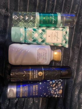 Bath & Body Works Body Care Bundle - Teal, Mint, White & Navy